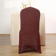burgundy spandex stretch banquet chair cover with metallic glitter dining event slipcover for wedding party by efavormart logo