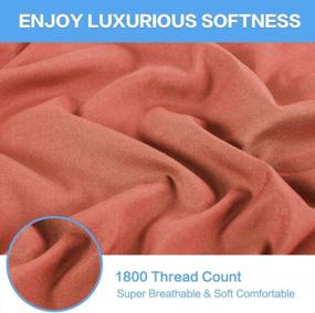 img 2 attached to Queen Size 1800TC Microfiber Polyester Bed Sheet Set - 4 Piece Super Soft, Warm, Breathable & Cooling With 10-16" Extra Deep Pockets - Wrinkle Free Coral Color