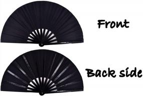 img 2 attached to Large Rave Folding Hand Fan For Women Men - Meifan Bamboo Fan Perfect For Festivals, Dancing & Gifts!