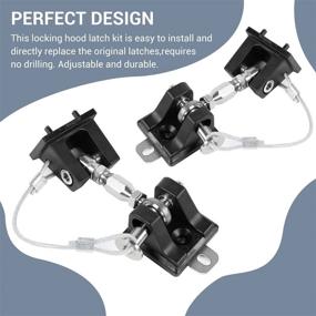 img 2 attached to 🔧 Improved CheroCar Hood Latch Catch Kit for 1997-2006 Jeep Wrangler TJ (Black) - Stainless Steel Upgrade