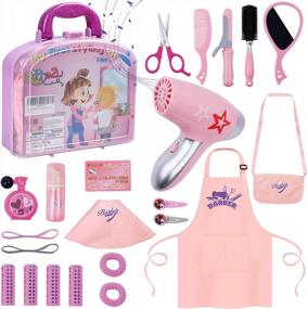 img 4 attached to Give Your Little Girl A Hair Styling Adventure With Gifts2U'S 23-Piece Kids Beauty Salon Toy Kit