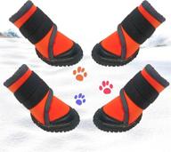 🐾 ahavics dog boots: waterproof dog shoes with reflective strips & rugged anti-slip sole - orange dog paw covers логотип