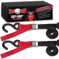 progrip powersports motorcycle soft loop tie down straps lab tested (2 pack) red logo