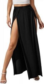 img 1 attached to Flowy Long Maxi Skirt For Women With Elastic Waist And High Split Wrap – Verdusa