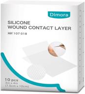 dimora silicone wound contact layer, adaptic non-adhering dressing, transparent wound dressing pads, 3in x 4in (7.5cm x 10cm), 10 pcs logo