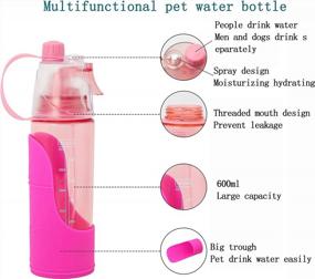 img 1 attached to Stay Hydrated On The Go With YAODHAOD Portable Dog Water Bottle And Food Container – Perfect For Travel, Walking And Hiking With Your Furry Friend (Pink, 20 Oz)