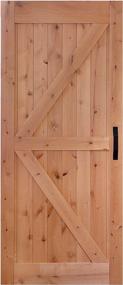 img 4 attached to 36 X 84 Unfinished Hardwood Knotty Alder Solid Wood British-Brace Barn Door Slab With Hardware - LUBANN Urban Style Framed Dissembled Barn Door