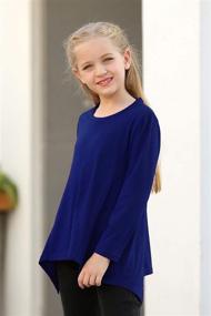 img 2 attached to GORLYA Irregular Asymmetrical T Shirt GOR1048 Girls' Clothing : Tops, Tees & Blouses