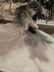 img 5 attached to IMIKEYA Рождественская елочная юбка: 36-дюймовая новогодняя елочная юбка из искусственного меха Белая рождественская елочная юбка Плюшевая елочная юбка Для елочных украшений Праздничная вечеринка Рождественские елочные украшения…