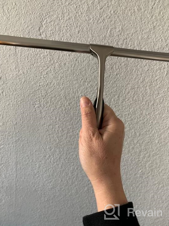 img 1 attached to 🚿 Leverloc Stainless Steel Shower Squeegee - 12 Inch with Suction Cup Hook Holder & Microfiber Cloth - Ideal for Glass Doors, Mirrors, Car Windows, and Bathrooms review by John Wells