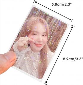 img 2 attached to Baskiss 100 Packs Of Ultra-Thick Laser Photocard Sleeves - Rainbow Star Laser Sleeve For Idol Photo Cards And Trading Cards!