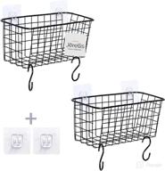 efficient space-saving solutions with hanging baskets for organizing - wire baskets, cabinet door organizers, wall baskets, fruit baskets, pantry organizers, storage baskets (2pc set with 4 s hooks) логотип