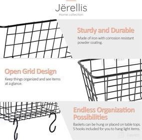 img 2 attached to Efficient Space-Saving Solutions with Hanging Baskets for Organizing - Wire Baskets, Cabinet Door Organizers, Wall Baskets, Fruit Baskets, Pantry Organizers, Storage Baskets (2PC Set with 4 S Hooks)