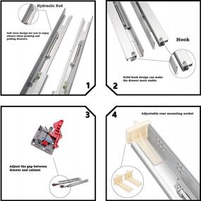 img 2 attached to Gobrico Heavy Duty Self-Close Drawer Slides With Full Extension And Mounting Kit - 5 Pairs (10 Pieces)