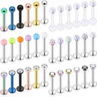 ftovosyo 16g lip rings set: surgical steel studs for cartilage, conch, tragus and monroe piercings logo