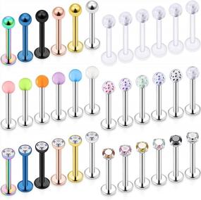 img 3 attached to Ftovosyo 16G Lip Rings Set: Surgical Steel Studs For Cartilage, Conch, Tragus And Monroe Piercings