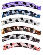 prettyou new arrival high quality 3.9" no slip effortless leopard patterns crystal banana clips for women,6 in 1 logo