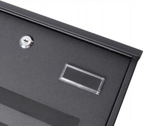 img 1 attached to Large Metal Wall-Mounted Mailbox with Key Lock, 13" x 13.6" x 4.2" - Black