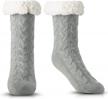 women's fleece-lined sherpa slipper socks - debra weitzner christmas super soft warm fluffy fuzzy socks 2 logo