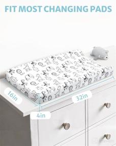 img 1 attached to 👶 Soft Cotton Baby Changing Pad Cover for Boys and Girls, 2 Pack Neutral Table Covers with Animals and Zebra Stripes Design