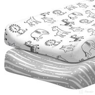 👶 soft cotton baby changing pad cover for boys and girls, 2 pack neutral table covers with animals and zebra stripes design logo