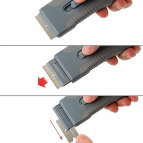 img 2 attached to EHDIS Ceramic Scraper For Car Sticker, Glass And Stove Top With Razor Blade, Efficiently Removes Labels, Glue And Paint - Includes 10Pcs Stainless Steel Blades (Grey)