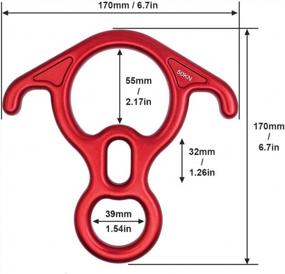 img 1 attached to 50KN Rescue Figure, 8 Descender Large Bent-Ear Belaying And Rappelling Gear Belay Device Climbing For Rock Climbing Peak Rescue 7075 Aluminum Alloy