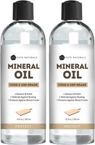 img 4 attached to 🔪 12oz Mineral Oil Food Grade - Kate Naturals (2-Pack). USP & Food Grade Mineral Oil for Cutting Board. Conditioning and Protecting Kitchen Appliances, Knives, Butcher Block, Stainless Steel, Wood Surfaces