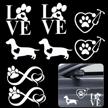 🐾 8pcs reflective vinyl dog paw car decal stickers - funny dog love auto decals for hood suv laptop (dog with heart, love paw, heart with paw stethoscope, forever heart paw) - 2 sets, silver white logo