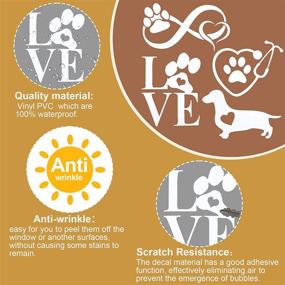 img 2 attached to 🐾 8Pcs Reflective Vinyl Dog Paw Car Decal Stickers - Funny Dog Love Auto Decals for Hood SUV Laptop (Dog with Heart, Love Paw, Heart with Paw Stethoscope, Forever Heart Paw) - 2 Sets, Silver White