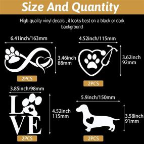 img 3 attached to 🐾 8Pcs Reflective Vinyl Dog Paw Car Decal Stickers - Funny Dog Love Auto Decals for Hood SUV Laptop (Dog with Heart, Love Paw, Heart with Paw Stethoscope, Forever Heart Paw) - 2 Sets, Silver White