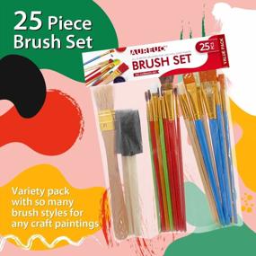 img 3 attached to AUREUO All-Purpose Paint Brush Set Value Pack 25 PCS - 18 Nylon, 5 Bristle And 2 Foam Painting Brushes For Acrylic, Oil, Watercolor, Canvas, Paper, Face, Body, Nail, Rock, Model & DIY Crafts