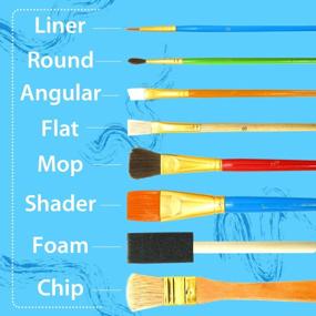 img 1 attached to AUREUO All-Purpose Paint Brush Set Value Pack 25 PCS - 18 Nylon, 5 Bristle And 2 Foam Painting Brushes For Acrylic, Oil, Watercolor, Canvas, Paper, Face, Body, Nail, Rock, Model & DIY Crafts