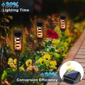 img 3 attached to 8-Pack Waterproof Solar Tiki Torches With Flickering Flame For Outdoor Christmas Decorations, Yard Pathway Patio Garden - Decorative LED Mini Torch Lights By KYEKIO