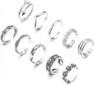 get your feet fashion-ready with hanpabum's 10pcs open toe ring set for women and girls! logo