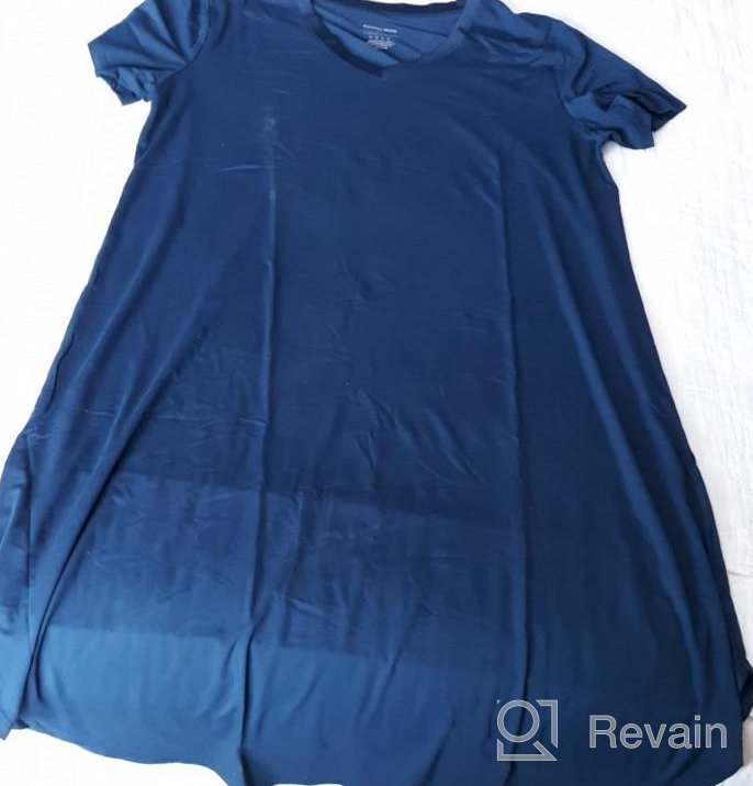 img 1 attached to Stay Comfy And Stylish With QUALFORT Women'S Bamboo Short Sleeve Nightgown review by Megan Sweet
