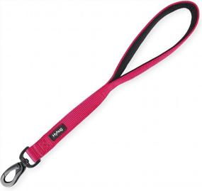 img 4 attached to Hyhug Sturdy Nylon 18'' Short Leash with Comfortable Cushion - Perfect for Daily Walking and Training of Giant, Large, Medium Boy and Girl Dogs (Rose Red Pink)