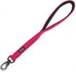 hyhug sturdy nylon 18'' short leash with comfortable cushion - perfect for daily walking and training of giant, large, medium boy and girl dogs (rose red pink) logo