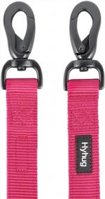 img 3 attached to Hyhug Sturdy Nylon 18'' Short Leash with Comfortable Cushion - Perfect for Daily Walking and Training of Giant, Large, Medium Boy and Girl Dogs (Rose Red Pink)