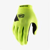 ultimate protection with 100% ridecamp men's motocross & mountain biking gloves - lightweight mtb & dirt bike riding gear (sm - fluo yellow) logo