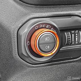 img 2 attached to 🔧 Enhance Your Jeep's Interior with JeCar Air Conditioner and Headlight Knob Covers – Compatible with 2018-2022 Wrangler JL JLU & 2020-2022 Gladiator, Orange Aluminum Alloy Trim