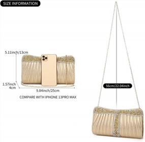 img 3 attached to GESU Womens Clutch Purse - Rhinestone Evening Bag For Wedding, Bridal Prom & Formal Cocktail Party