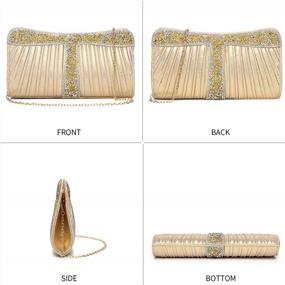 img 2 attached to GESU Womens Clutch Purse - Rhinestone Evening Bag For Wedding, Bridal Prom & Formal Cocktail Party