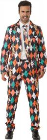 img 4 attached to Men'S Horror Jester Clown Suit - Includes Jacket, Pants, And Tie - By EraSpooky