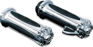 🧟 chrome kuryakyn 6295 premium handlebar grips with zombie end caps and throttle boss - suitable for 1982-2019 harley-davidson motorcycles with dual cable throttle control, 1 pair логотип