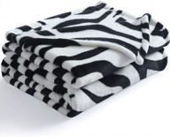 nanpiper bed blankets super soft fuzzy flannel blanket lightweight fleece microfiber zebra print throw size 65"x80 логотип