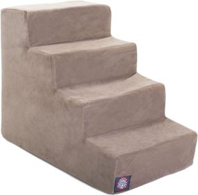 img 4 attached to Majestic Pet Velvet Suede Pet Stairs – Cushioned Step for Dogs & Cats, Puppy & Kitty Ramp