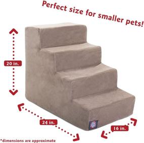 img 3 attached to Majestic Pet Velvet Suede Pet Stairs – Cushioned Step for Dogs & Cats, Puppy & Kitty Ramp