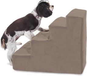 img 1 attached to Majestic Pet Velvet Suede Pet Stairs – Cushioned Step for Dogs & Cats, Puppy & Kitty Ramp