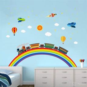 img 4 attached to Ufengke Rainbow Stickers Airplane Nursery